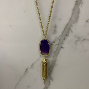 Kendra Scott Rayne Gold Pendant Necklace Purple